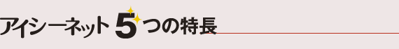 アイシーネット 5つの特長